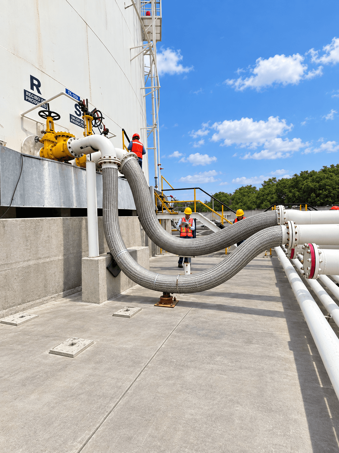 Tubería flexible TMF con conexiones industriales